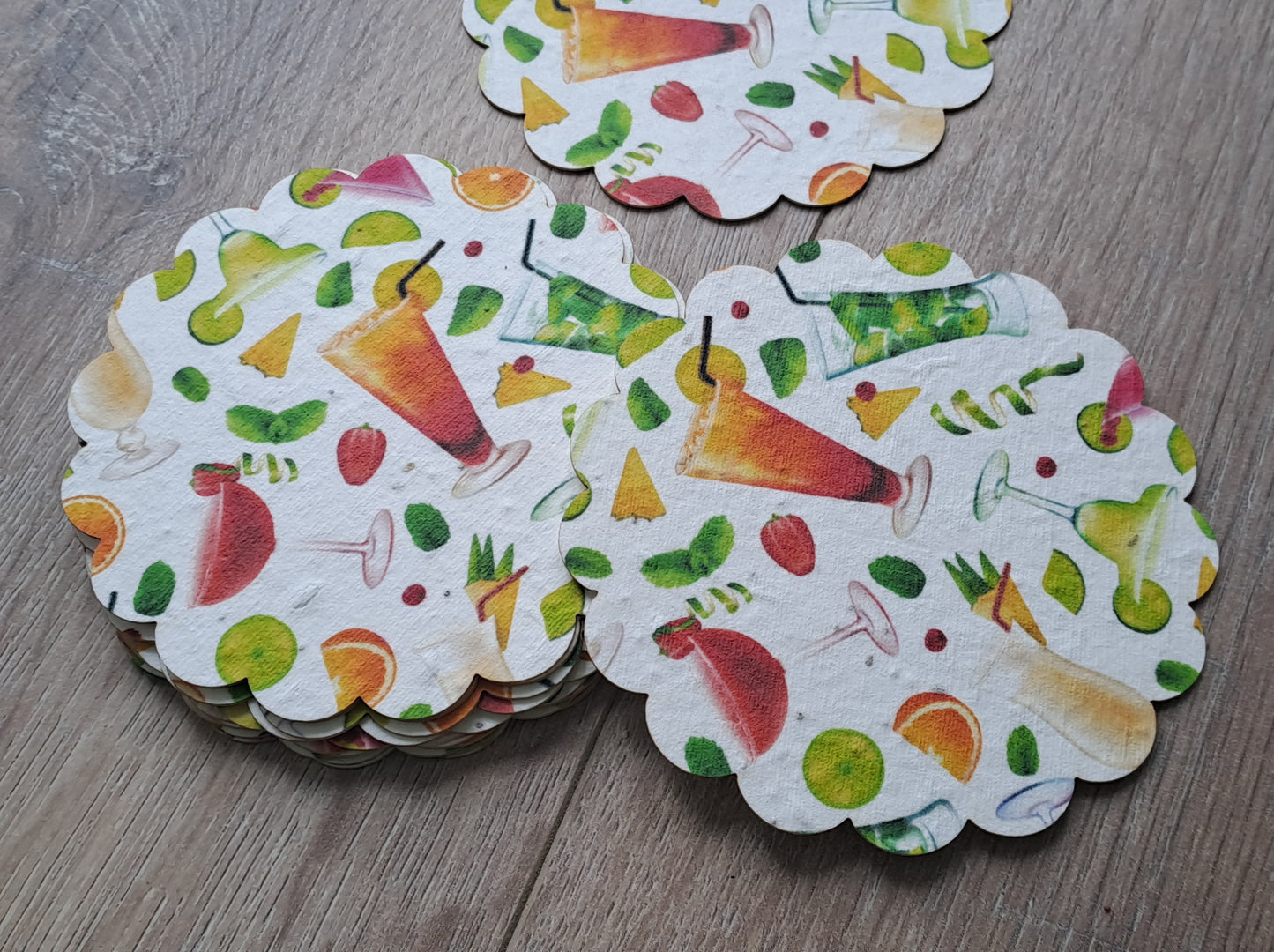 Sous-verre à planter en papier ensemencé