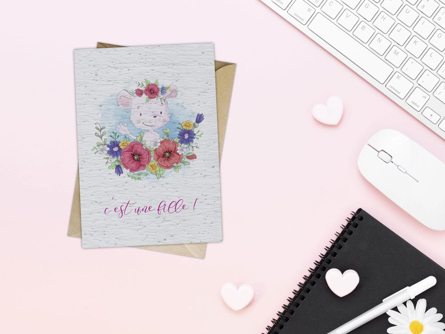 Carte à planter naissance lapinou fille La Fabrik' à Pousses