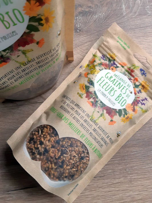 Mélange de graines de fleurs françaises bio La Fabrik' à Pousses
