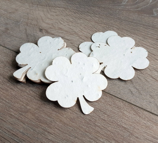Trèfle à 4 feuilles à planter en papier ensemencé (blanc ou vert) La Fabrik' à Pousses