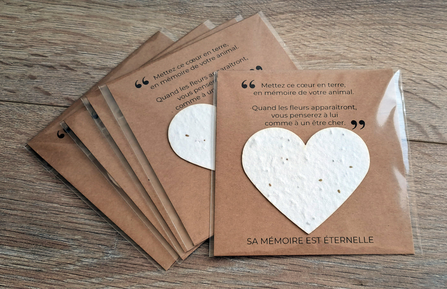 En mémoire à votre animal, coeur à planter en papier ensemencé
