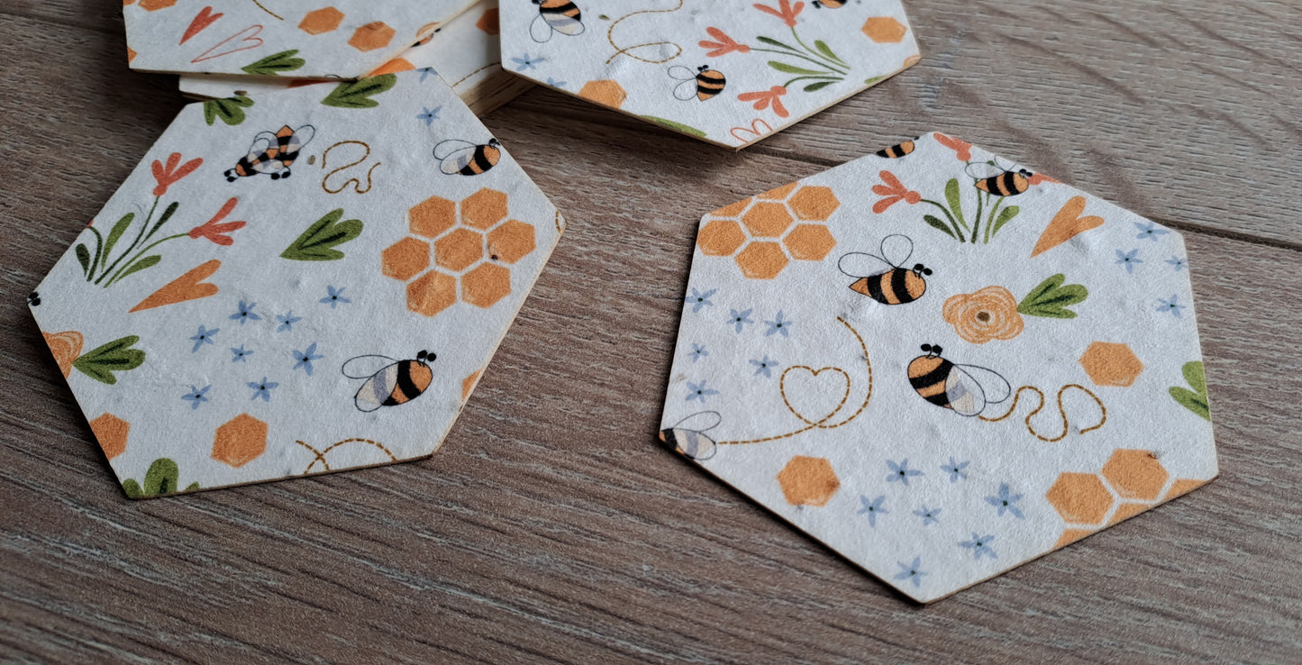 Hexagone à planter en papier ensemencé