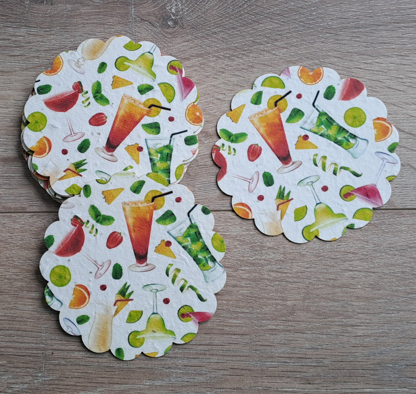 Sous-verre à planter en papier ensemencé