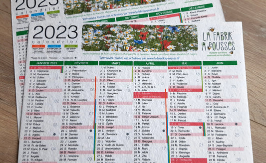 Calendrier à planter 2023 traditionnel La Fabrik' à Pousses