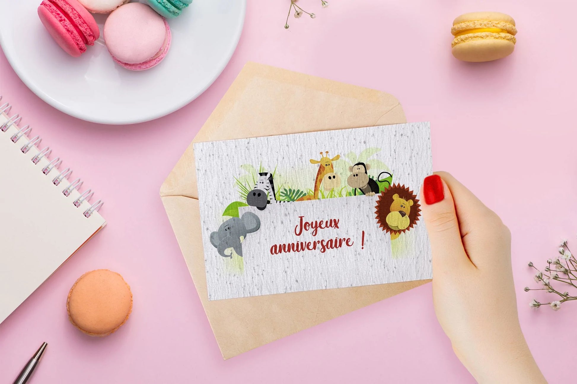 Carte à planter anniversaire animaux de la savane La Fabrik' à Pousses