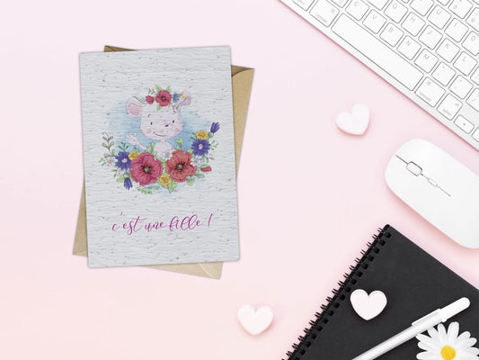 Carte à planter naissance lapinou fille La Fabrik' à Pousses